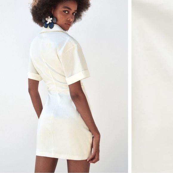 Zara ~ White Linen Mini Dress - Picture 2 of 11